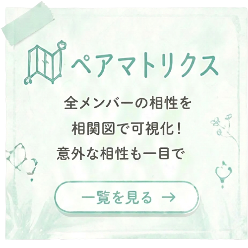 ペアマトリクス - 全メンバーの相性を相関図で可視化 - 一覧を見る